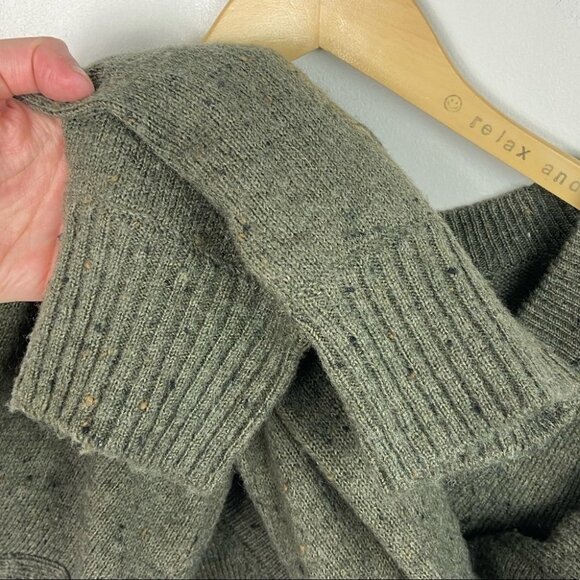 Madewell Donegal Bartlett V-Neck Sweater Cozy Yarn Size XL 2020 Knit Green Boho - Picture 7 of 11